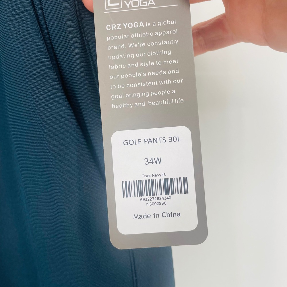 CRZ YOGA Mens Golf Pants size 34W True Navy Athletic Trousers 34W NWT - Picture 5 of 12